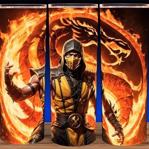 Mortal Kombat Scorpion Get Over Here Gaming Cup Mug Tumbler 20oz